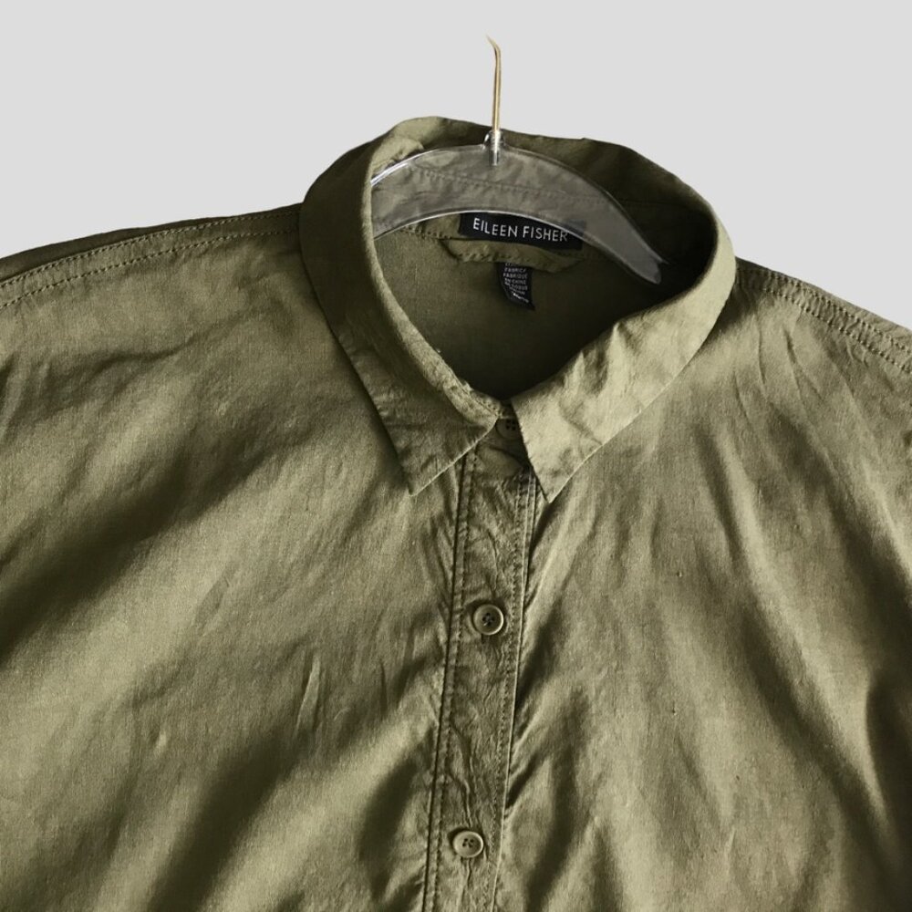 Eileen Fisher XS Dress Linen Button front Pockets High Low hem size XS - Picture 9 of 15